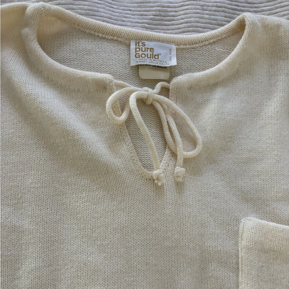 Vintage Sidney Gould “it’s pure Gould” Wool and Acrylic Cream Women’s Sweater - Picture 11 of 12